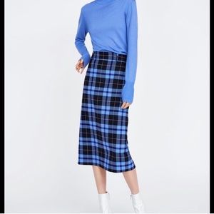 Zara Woman Plaid Pencil Skirt